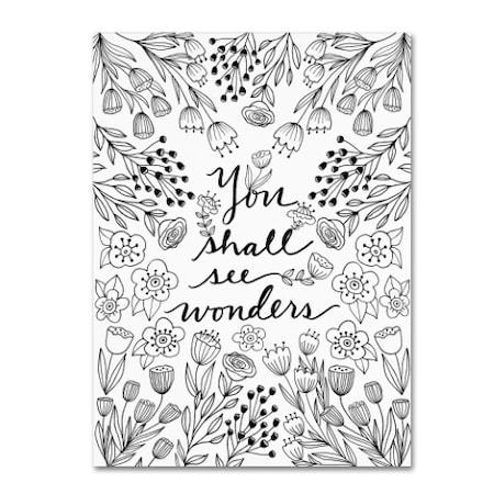 Elizabeth Caldwell 'You Shall See Wonders BW' Canvas Art,24x32